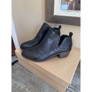 Lucky Brand LK-Bollo Womens Black Leather Ankle Booties Size 7 M
